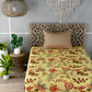 Yellow & Red Ethnic Motifs Single Bedsheet with 1 Pillow Cover