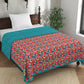 Blue & Red Floral Print AC Room 120 GSM  Cotton Single Bed Dohar