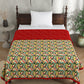 Red & Beige Floral Print AC Room 120 GSM  Cotton Single Bed Dohar