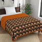 Brown & Black Floral Print AC Room 120 GSM  Cotton Single Bed Dohar