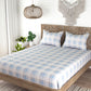 Check Print 100%Cotton Super King Bedsheet Set for Double Bed