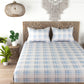 Check Print 100%Cotton Super King Bedsheet Set for Double Bed