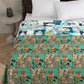 Blue & Beige Colour Ethnic Motif AC Room 120 GSM Double Bed Dohar
