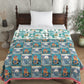 Turquoise Colour Color Ethnic Motifs AC Room 120 GSM Single Bed Dohar