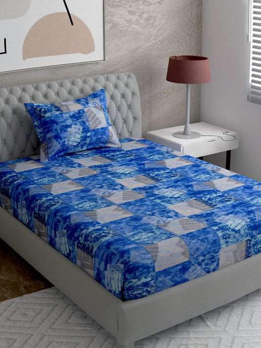 Abstract Printed 100%Cotton Single Bedsheet Set