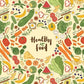 Fruits and Vegetables Printed Multi Color Cotton Table Cover