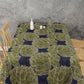 Dark Green Floral Print Table Cover