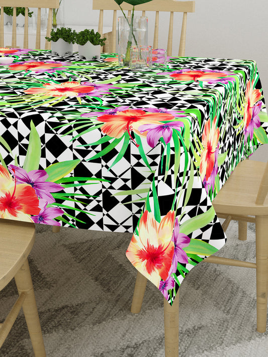 Multi Colored Floral Print 6 Seater Table Cover