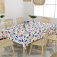 Cream and Purple Floral Print 6 Seater Table Cover