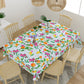 Blue Fruits and Flowers Printed 6 Seater Table Cover