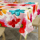 Pink Colored Floral Print 6 Seater Table Cover