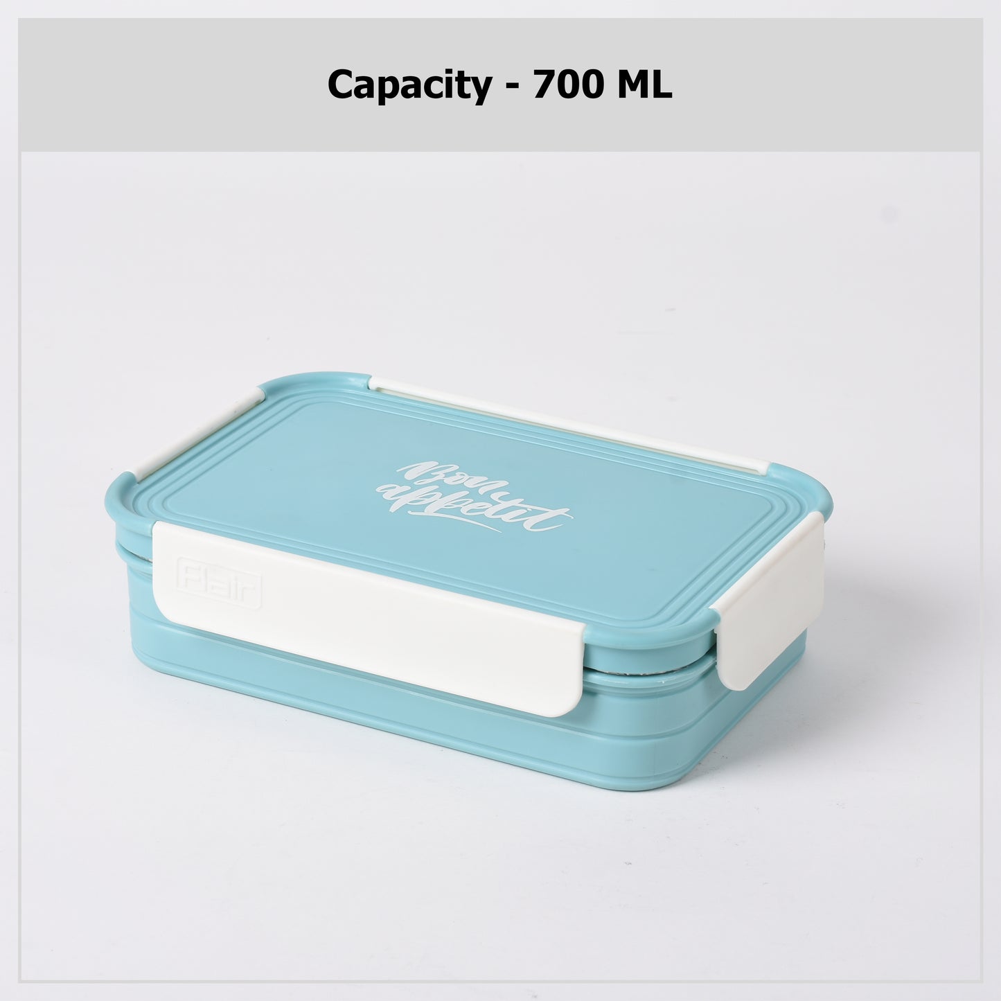 Flair - Trendy Medium Stainless Steel Lunch Box 1Pcs (700ML) Sky Blue - Ghar Sajawat