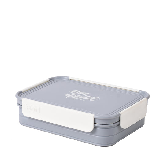 Flair - Trendy Medium Stainless Steel Lunch Box 1Pcs (700ML) Grey - Ghar Sajawat