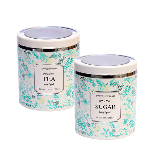 Jaypee Plus - Classique 2 BPA Free Plastic Storage Tea, Sugar Container Set Of 2Pcs (750ML) Designer - Ghar Sajawat