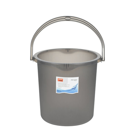 Jaypee Plus - Lucent Rib.Bath BPA Free Vergin Plastic Bucket 20Ltr Smoke Grey - Ghar Sajawat