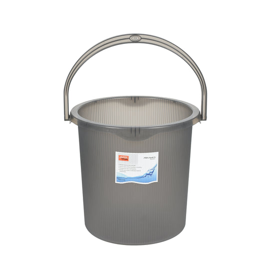 Jaypee Plus - Lucent Rib.Bath BPA Free Vergin Plastic Bucket 25Ltr Smoke Grey - Ghar Sajawat