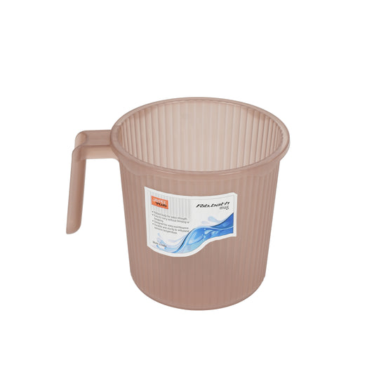 Jaypee Plus - Lucent Rib.Bath BPA Free Vergin Plastic Mug 1.5Ltr Brown - Ghar Sajawat