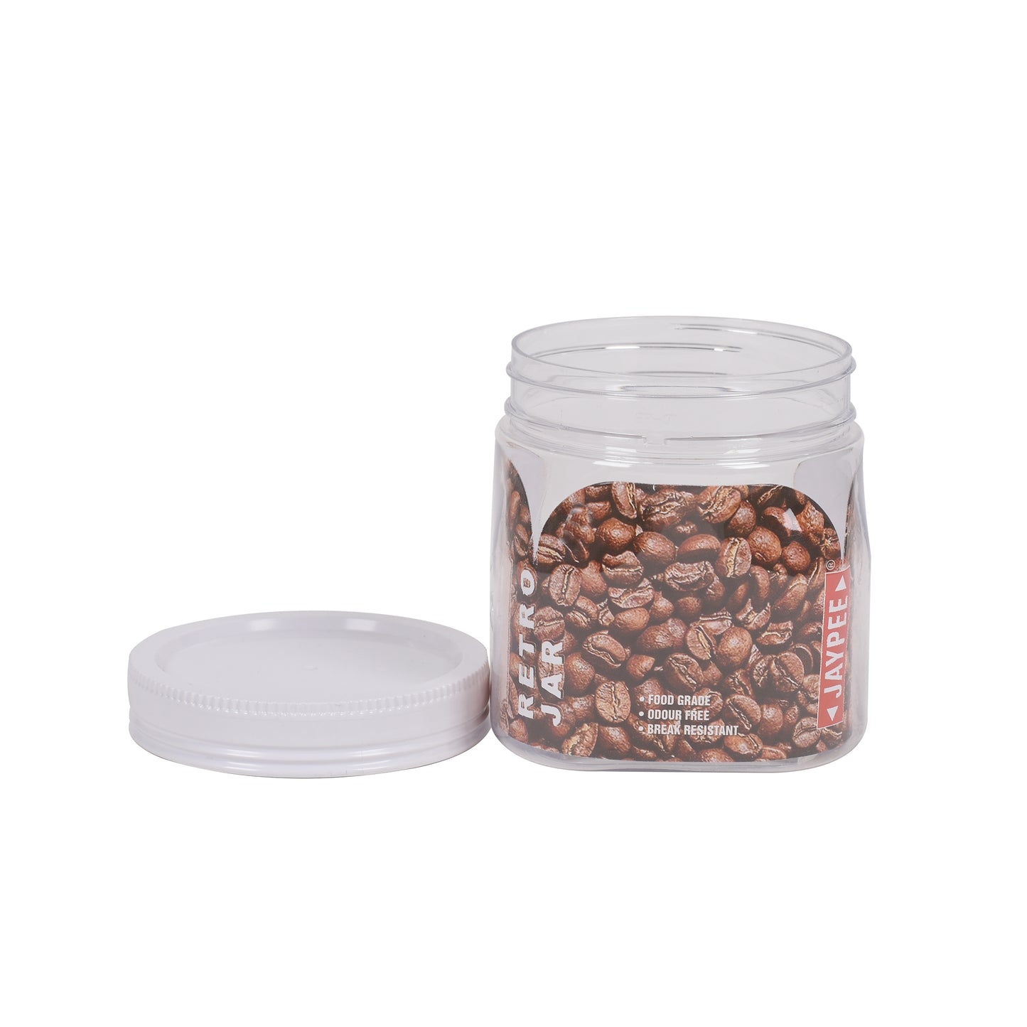 Jaypee Plus - Retro BPA Free Plastic Storage Jar 1Pcs (500ML) Transparent - Ghar Sajawat
