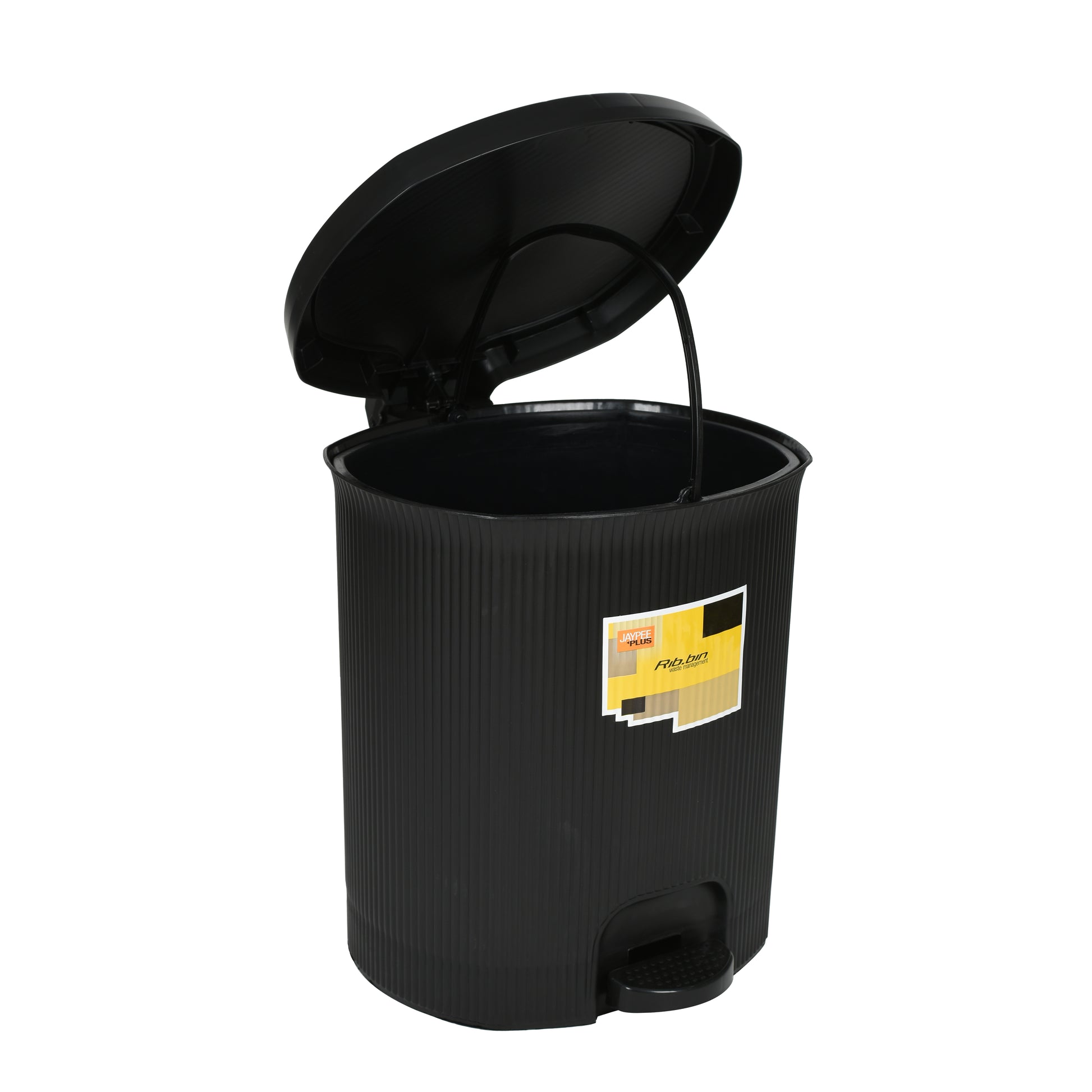 Jaypee Plus - Rib.Bin BPA Free Vergin Plastic Dustbin Large Black - Ghar Sajawat