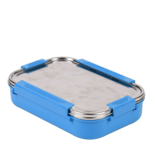Signoraware - All Steel Stainless Steel With Steel Lid Lunch Box Set Of 2Pcs (1Pc-1000ML+1Pc-240ML) Blue - Ghar Sajawat