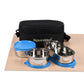 Signoraware - Double Decker Stainless Steel Lunch Box Set Of 3Pcs (1Pc-600ML+2Pcs-350ML) Blue - Ghar Sajawat