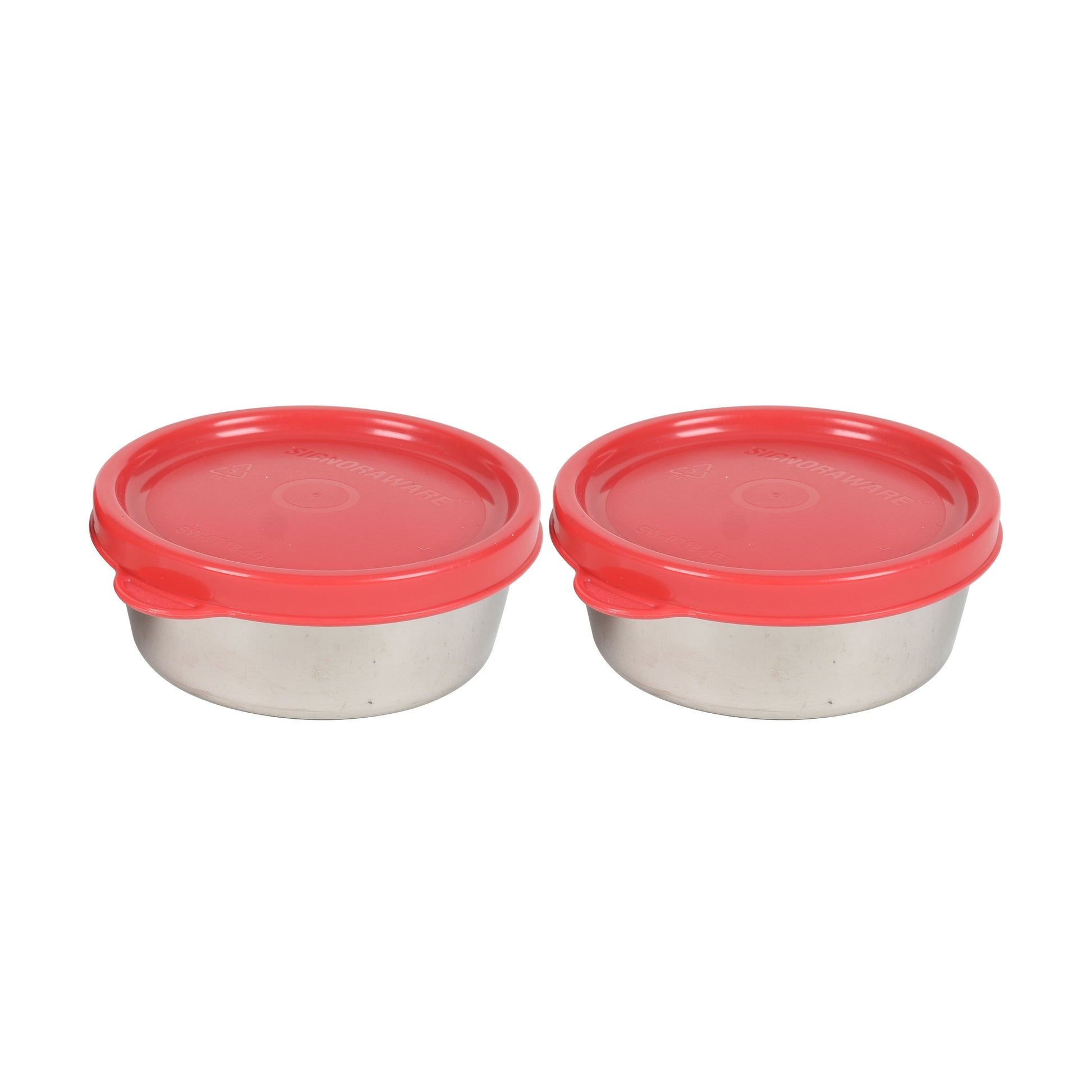 Signoraware - Mini Mate Satainless Steel Food Container Set Of 2Pcs (60ML) Red - Ghar Sajawat