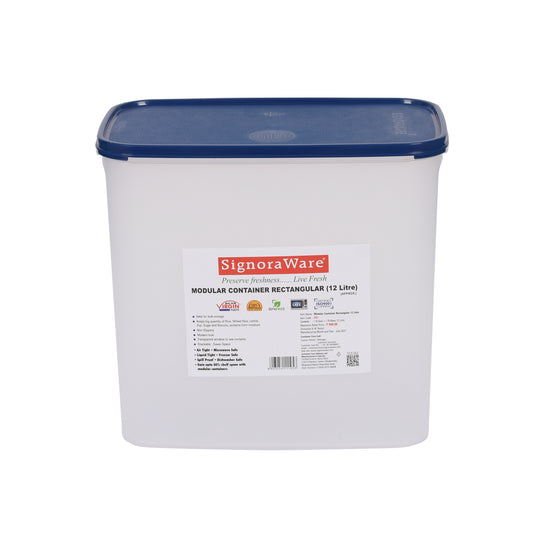 Signoraware - Modular Container Ractangular BPA Free Plastic Storage 1Pcs (12 Ltr) Mod Blue - Ghar Sajawat