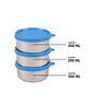 Signoraware - Sleek Steel Stainless Steel Lunch Box Set Of 3Pcs (3Pcs-350ML) Blue - Ghar Sajawat