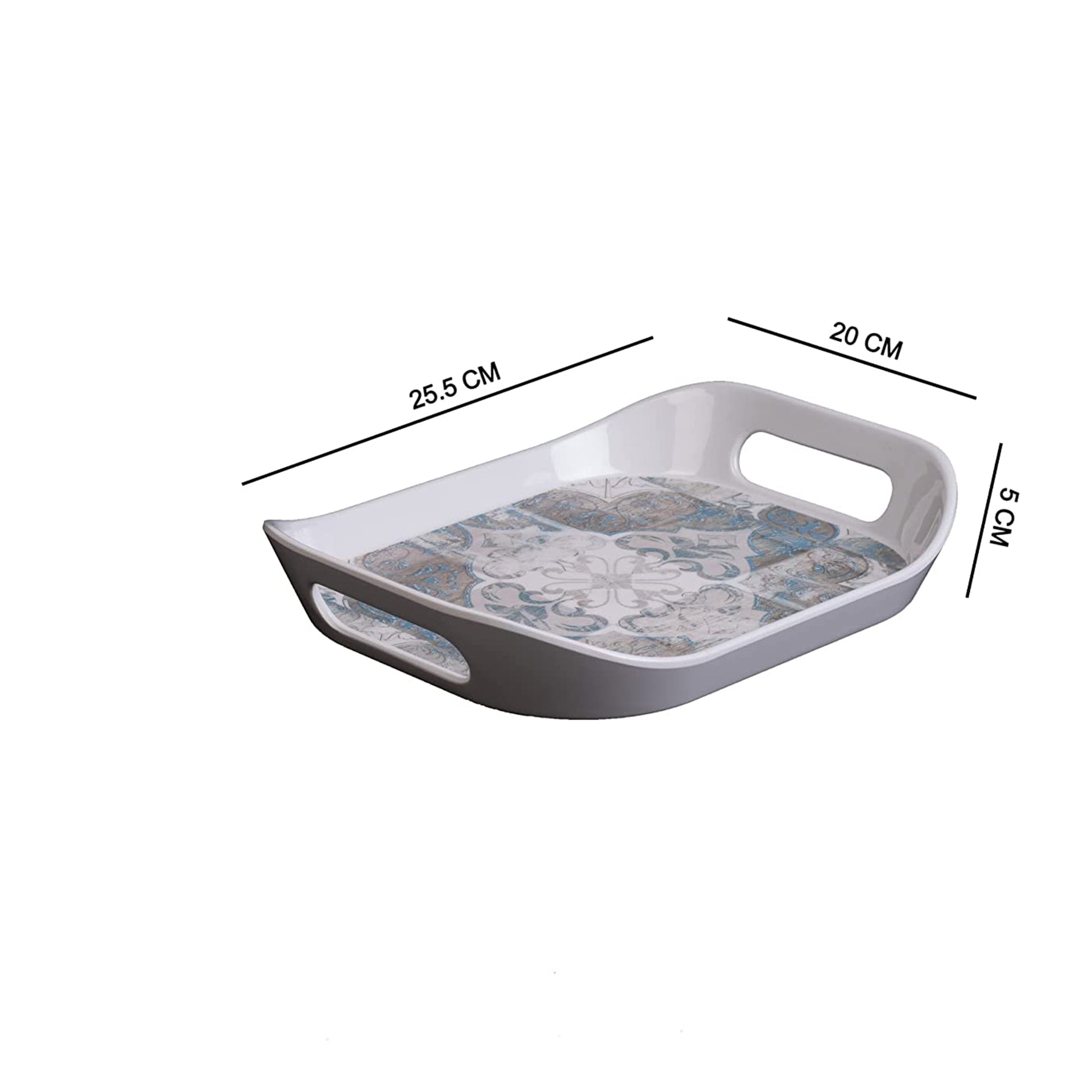 Stehlen - Eara Tray Small Assorted Print  Melamine BPA Free FDA Approved Serving Tray 2101 Maxican Leaf - Ghar Sajawat