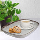 Stehlen - Handy Tray Ova Extra Large Assorted Design Melamine BPA Free FDA Approved Serving Tray 19054 Crackle Brown - Ghar Sajawat