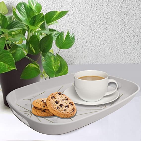 Stehlen - Handy Tray Ova Extra Large Assorted Design Melamine BPA Free FDA Approved Serving Tray 19054 Marble Lines - Ghar Sajawat