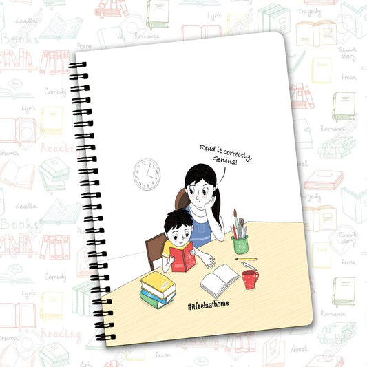 It Feels at Home Doodle Printed Diary Ruled - Spiral | A5 Size | Size: 8.5 X 6 inches | 100 Pages