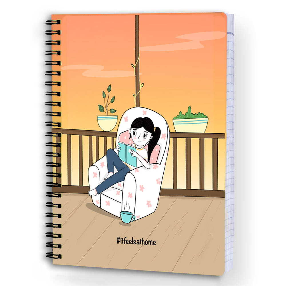 It Feels at Home Doodle Printed Diary Ruled - Spiral | A5 Size | Size: 8.5 X 6 inches | 100 Pages
