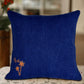 Blue and Orange Hemp Plant Hand Embroidered Cushion Cover