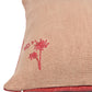 Pink and Red Hemp Plant Hand Embroidered Cushion Cover